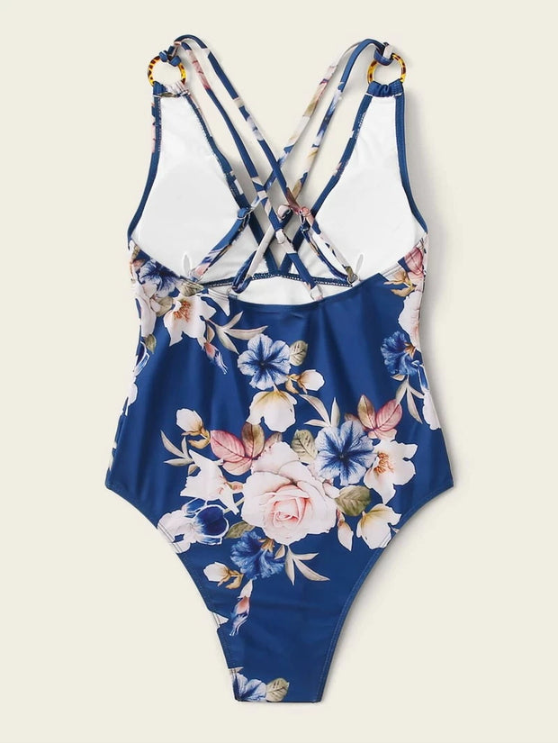 Backless One-piece Floral Bikini | SnF Beachwear | SnF Essentials SnF Beachwear