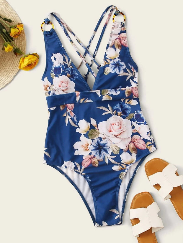 Backless One-piece Floral Bikini | SnF Beachwear | SnF Essentials SnF Beachwear