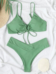 Solid Color Bikini Set Lace-up Sexy Women Swimsuit SnF Essentials