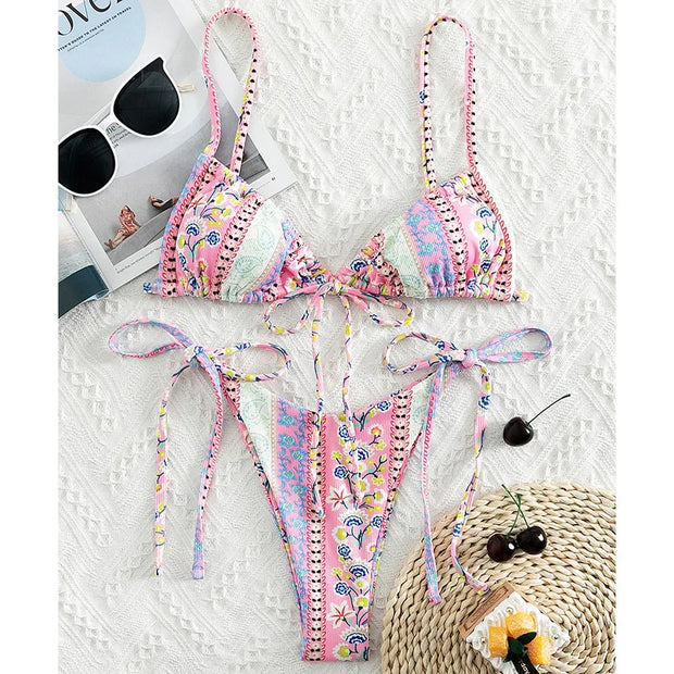 Floral Print Sexy Bikini Swimsuit| String Bandage| SnF Beachwear | SnF Essentials SnF Beachwear